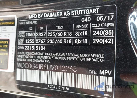 2017 Mercedes-Benz Glc 300 z USA, uszkodzony, nr VIN WDC0G4JB8HV012263